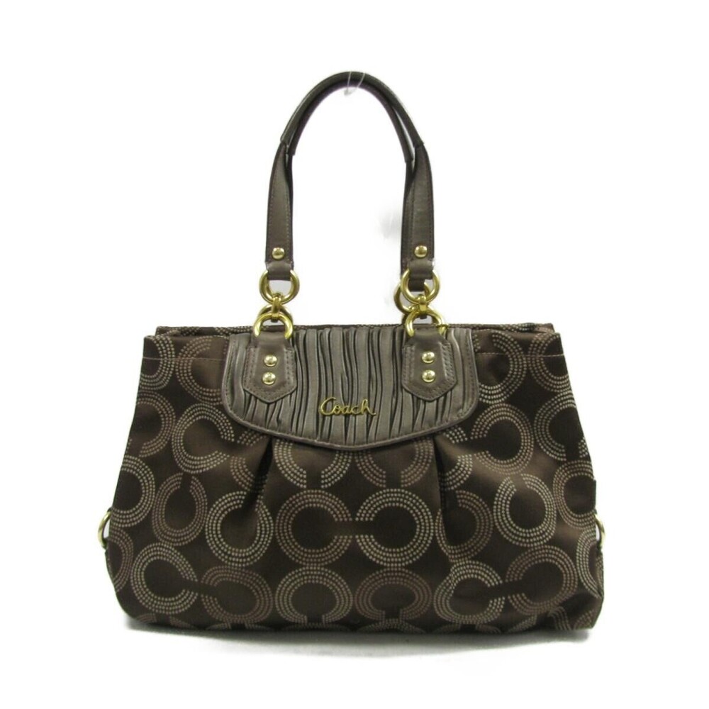 Coach Brown Ashley Dotted Op Art HandBag H1282-F20056